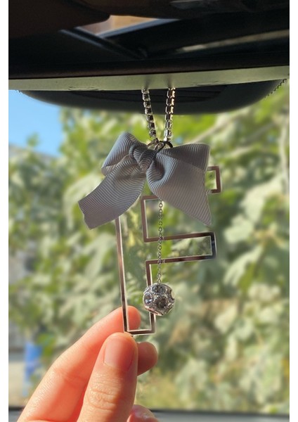 Şeffaf Gümüş Dikiz Süsü & Gri Kurdela