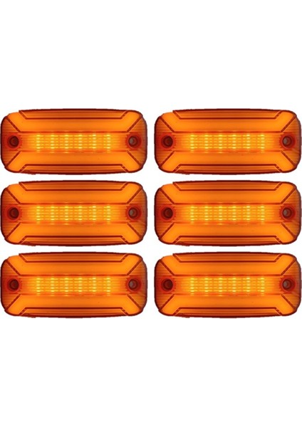 6 Adet Neon Ledli Yan Dorse Kasa Lambası 12-24 Volt Melek Kanadı Turuncu