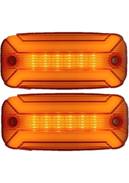 2 Adet Neon Ledli Yan Dorse Kasa Lambası 12-24 Volt Melek Kanadı Turuncu
