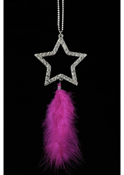 Gümüş Yıldız Dikiz Süsü & Renkli Tüy Seçenekli: indirimleri