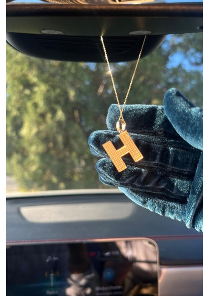 14 Ayar Altın Kristal Kesim Harfli Dikiz Süsü & H Harfi fiyatları