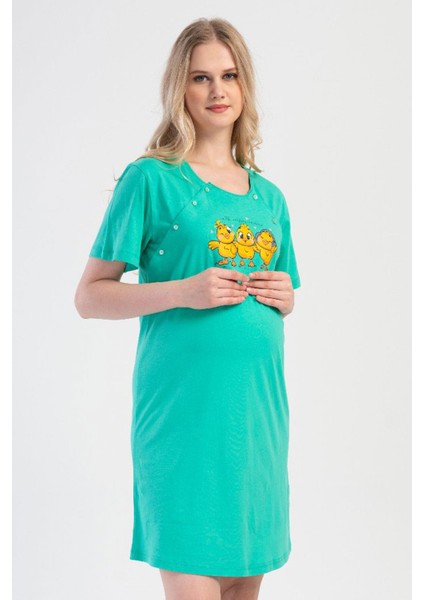 Kadın Kısa Kol Lohusa Yeşil Tunik C1T9N0O104