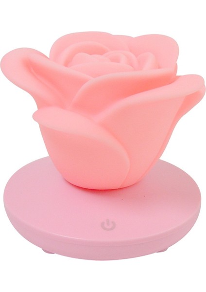 USB Şarjlı Gül Gece Lambası Üç Vitesli Pres Romantik Masa LED Silikon Atmosfer Sevgililer Günü Hediyesi B (Yurt Dışından)