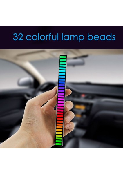 Pickup Ritim Işıkları, 32 Bit Rgb Renkli Müzik Ortam Işığı Araba/ev Ses Kontrolü Siyah (Yurt Dışından) modelleri
