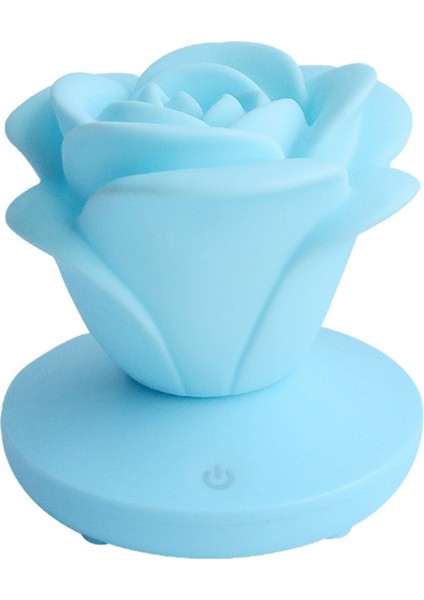 USB Şarjlı Gül Gece Lambası Üç Vitesli Pres Romantik Masa LED Silikon Atmosfer Sevgililer Günü Hediyesi C (Yurt Dışından)