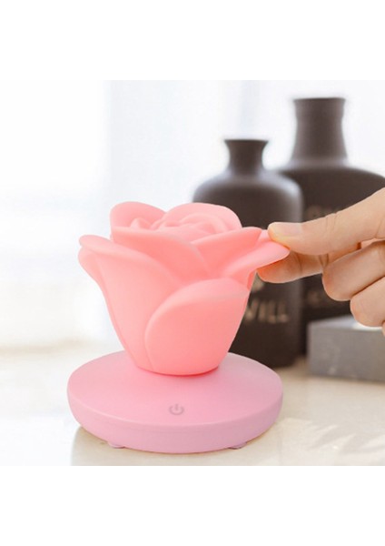 USB Şarjlı Gül Gece Lambası Üç Vitesli Pres Romantik Masa LED Silikon Atmosfer Sevgililer Günü Hediyesi C (Yurt Dışından) modelleri