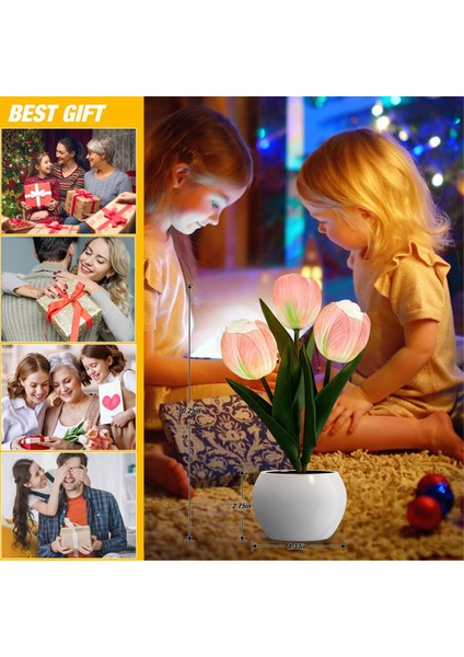 Lale Lamba Işıkları Masa Çiçek Masası LED Gece Lambası Oturma Odası Yatak Odası Için (Yurt Dışından)