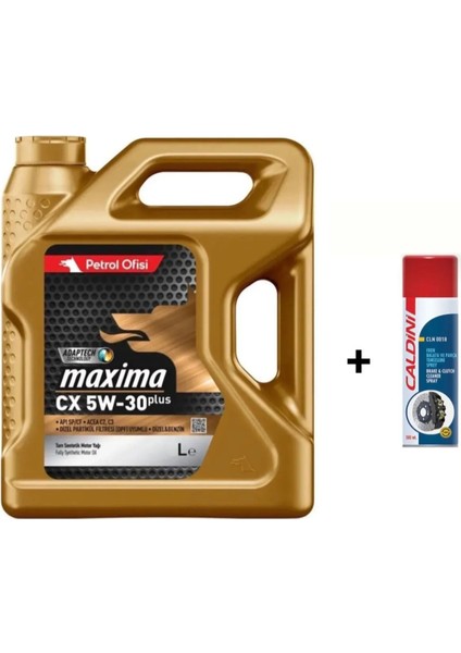 Maxima Cx 5W-30 Dpf Partiküllü Tam Sentetik Motor Yağı (2024) 4l & Fren Balata Temızleme Sprey 500ML