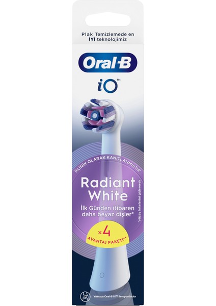 iO Radiant White Beyaz Diş Fırçası Yedek Başlığı 4 Adet