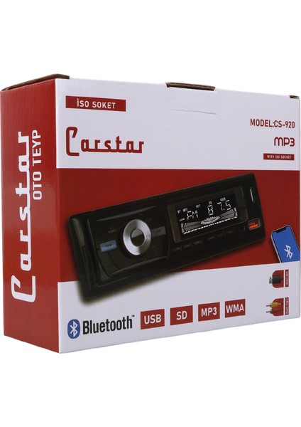 Carstar CS-920 Çift Usb/sd/fm/aux/bluetooth Kumandalı Oto Teyp 4X60 Watt fırsatları