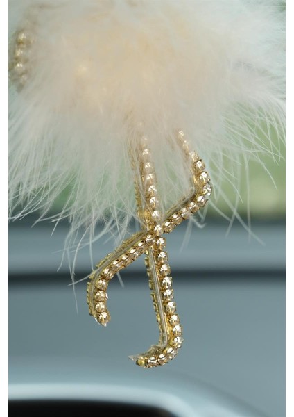 Flamingo Dikiz Süsü Gold Taş & Beyaz Tüy modelleri