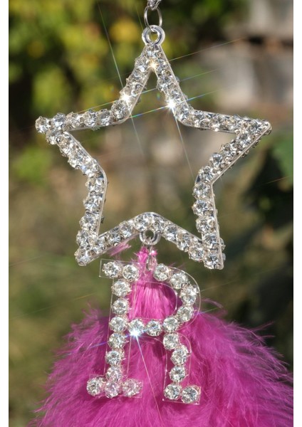 Gümüş Yıldız Altına Harf Tüy Seçenekli Dikiz Süsü