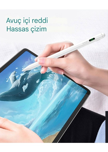 Epen03 Pencil Tablet Kalem iPad Apple Serisi Dijital Ekran+Avuç içi Red+Eğim Basıncı+CE/FCC/RoHS Lisanslı Manyetik