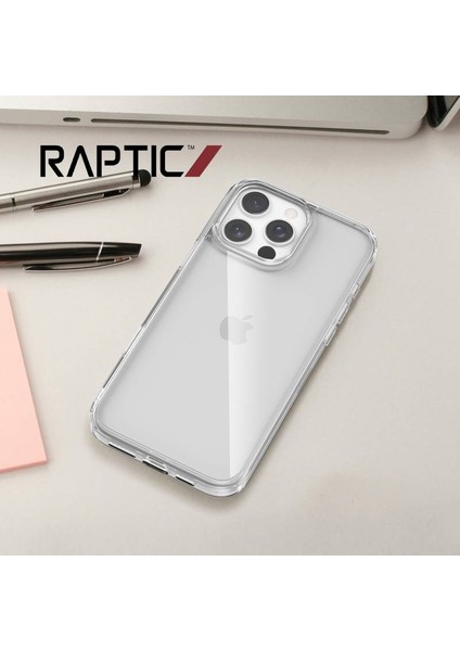 iPhone 16 Pro Max Kılıf Magsafe Uyumlu Airbag Tasarımlı Raptic Clear Serisi Şeffaf Kapak Beyaz