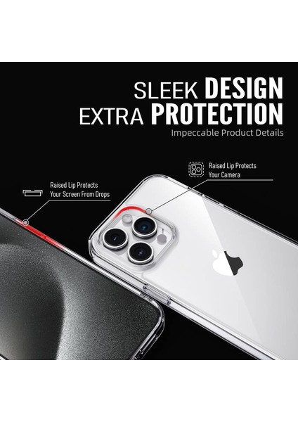 iPhone 16 Pro Max Kılıf Magsafe Uyumlu Airbag Tasarımlı Raptic Clear Serisi Şeffaf Kapak Beyaz