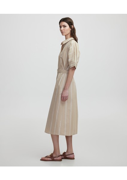 Çizgi Desen Poplin Elbise IS1250002183003 modelleri