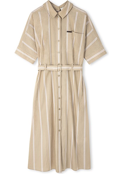 Çizgi Desen Poplin Elbise IS1250002183003 indirimleri