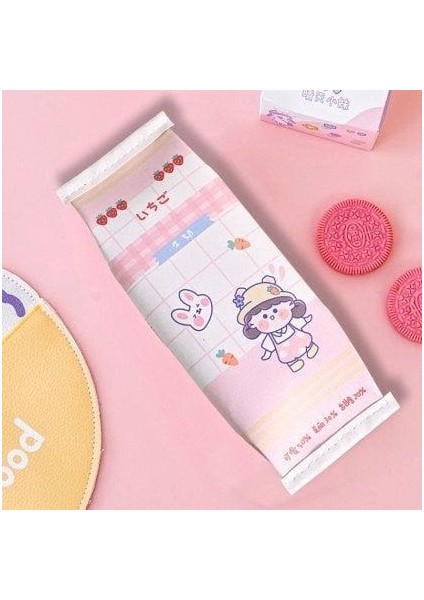 Kawaii Cute Girl Pembe Kalemlik Kalem Kutu Makyaj Çantası Doğum Günü Karne Hediye