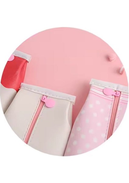 Kawaii Kore Milky Beyaz Kedili Pati Kalemlik Kalem Kutu Makyaj Çanta Doğum Günü Karne Hediye fırsatları
