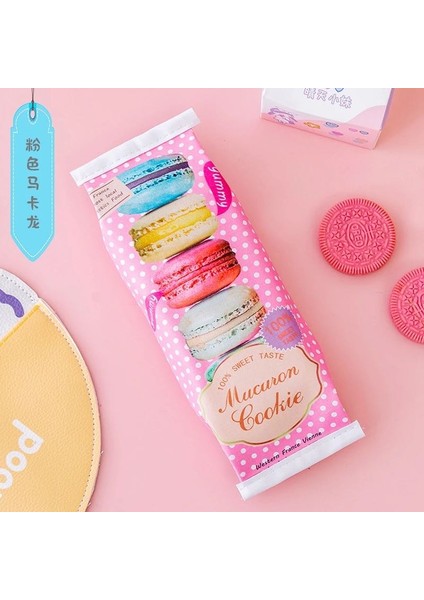 Kawaii Kore Makaron Kalemlik Kalem Kutu Makyaj Çantası Düzenleyici Doğum Günü