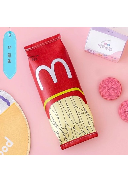 Kawaii Kore Mc Patates Kızartması Kalemlik Kalem Kutu Makyaj Çantası Düzenleyici Doğum Günü Hediye