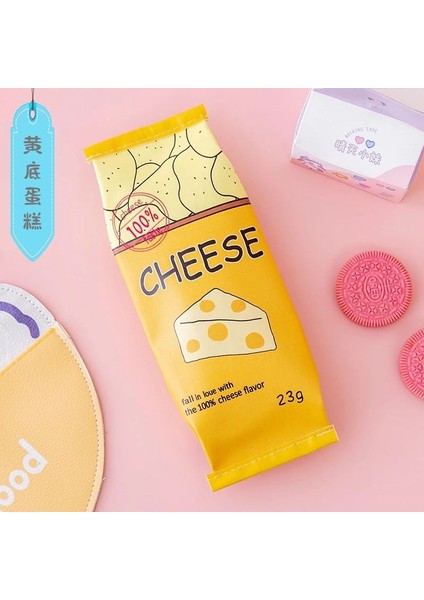 Kawaii Kore Cheese Peynir Sarı Kalemlik Kalem Kutu Makyaj Çantası Doğum Günü Karne Hediye