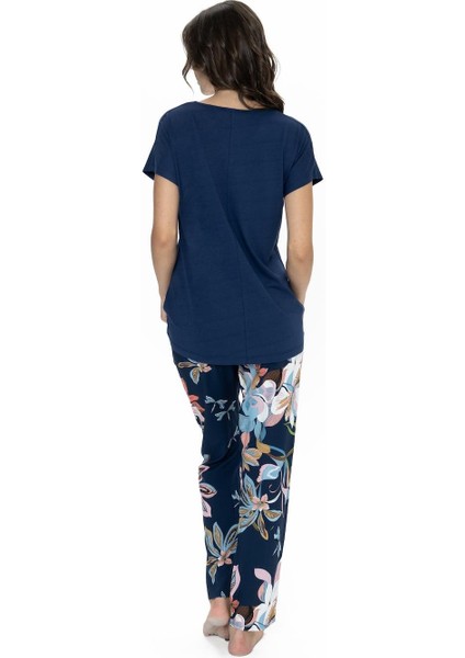 Kadın V Yaka Pijama Takım, Üst %50 Modal %50 Pamuk, Alt Viskon fiyatları