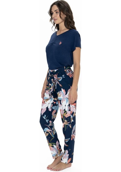 Kadın V Yaka Pijama Takım, Üst %50 Modal %50 Pamuk, Alt Viskon modelleri