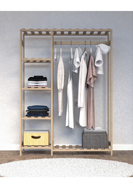 Ahşap Gardırop, Masif Ahşap Dolap, Açık Dolap (110X40X150) fiyatları