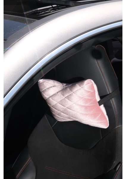 Pudra Kapitone Gümüş Taş Şeritli Boyun Yastığı fiyatları