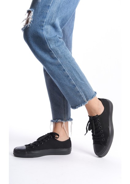 Siyah Kadın Kısa Keten Spor Ayakkabı Günlük Sneakers Cnv7 modelleri