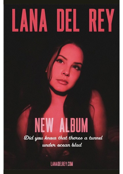 Kağıt Poster Lana Del Rey Baby I Want You Kuşe Kalın (30X42 Cm)