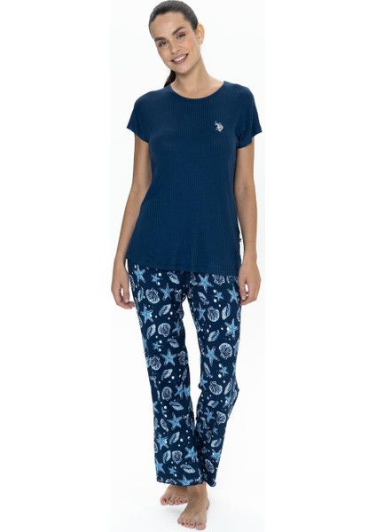 Us Polo, Bisiklet Yaka Kısakol, Viskon Kadın Pijama Takım