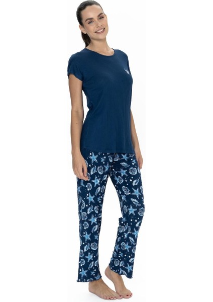 Us Polo, Bisiklet Yaka Kısakol, Viskon Kadın Pijama Takım