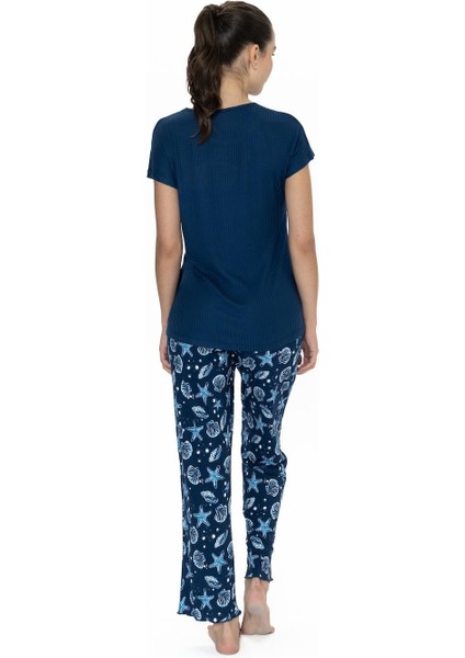 Us Polo, Bisiklet Yaka Kısakol, Viskon Kadın Pijama Takım