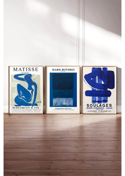 Kağıt Poster Henri Matisse 3 Adet Duvar Dekorasyonu Kuşe - Fovizm