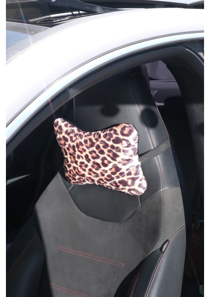 Leopar Kapitone Boyun Yastığı 2 Adet