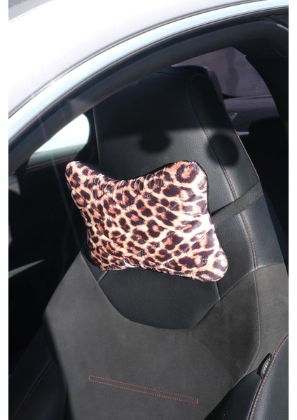 Leopar Kapitone Boyun Yastığı 2 Adet indirimleri