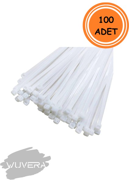 100 Adet Plastik Cırt Kelepçe Kablo Bağı – Pratik ve Çözüm Dayanıklı! (3,6*250MM)