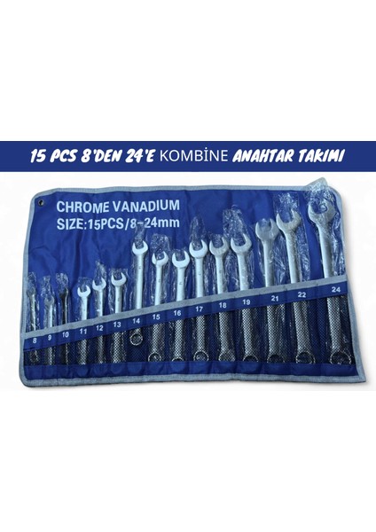Kombine Anahtar Takımı 8-32 mm 14 Parça (Bez Çantalı)