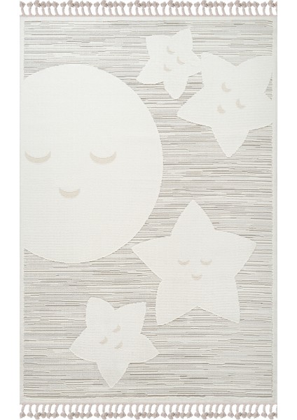 Kids KI001 Bej Yumuşak Dokulu Salon Mutfak Koridor Oturma Odası Yolluk Halı Makine Halısı indirimleri