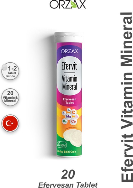 Ocean Efervit Multivitamin ve Mineral 20 Tablet