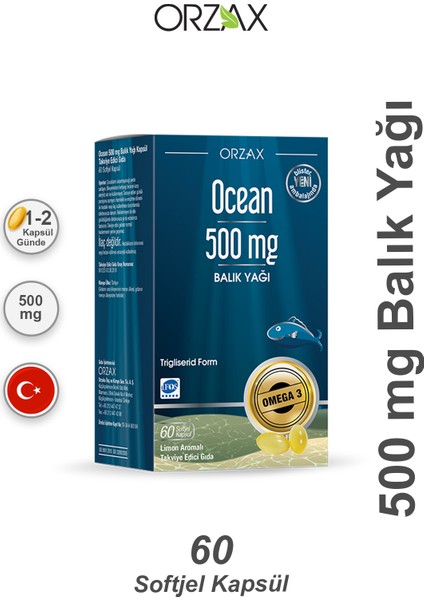 Ocean 500 Mg Balık Yağı 60 Kapsül