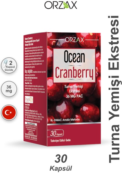 Ocean Cranberry 30 Turna Yemişi Ekstresi 36 Mg Pac 30 Tablet