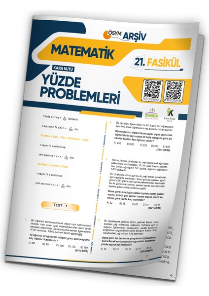 2025 Kpss Matematik Yüzde Problemleri Ösym Çıkmış Soru Bankası Modüler Set Çözümlü 21.fasikülü