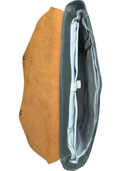 Gurta Sırt Çantası Mumlu Kanvas & Hakiki Deri El Çantası (14 Inç Tablet Notebook Laptop ) 25X31 cm