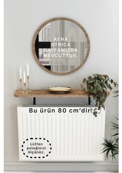 Atlantik Çam Petek Üstü Uçan Raf & Dresuar Duvar Montajsız Oval Kesim 80 cm