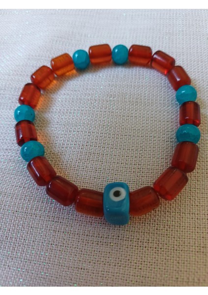 Nazar Boncuklu Kehribar Bileklik modelleri