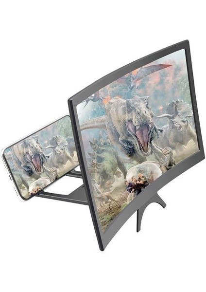 Curved Model Katlanabilir 3D Ekran Büyüten Amplifikatör Projektör Standı Tüm Akıllı Telefon