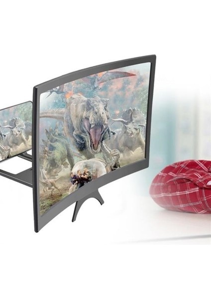 Curved Model Katlanabilir 3D Ekran Büyüten Amplifikatör Projektör Standı Tüm Akıllı Telefon